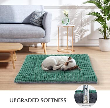 Ортопедичне ліжко для собак BVAGSS, миється, м'яке, тепле, для маленьких, середніх та великих собак, 76x50x4 см, 54x33x4 см, зелене