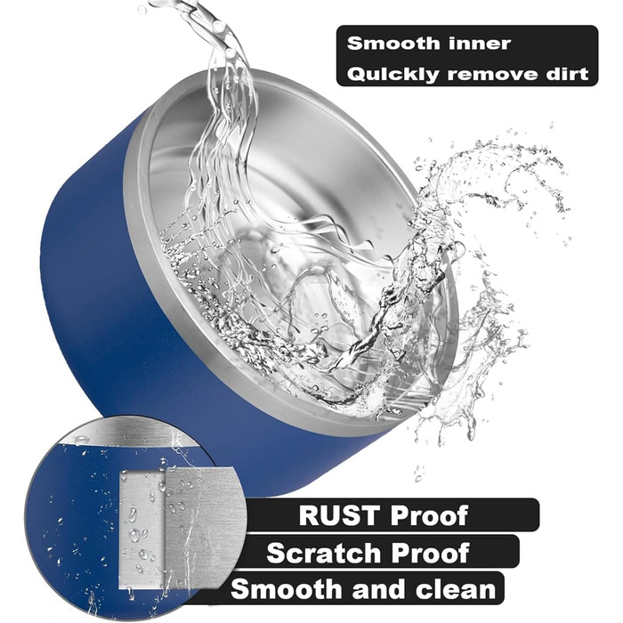 Персоналізований миска для собак та котів – нержавіюча сталева миска з іменем, неслизька годівниця для собак та котів, поїлка (блакитна)