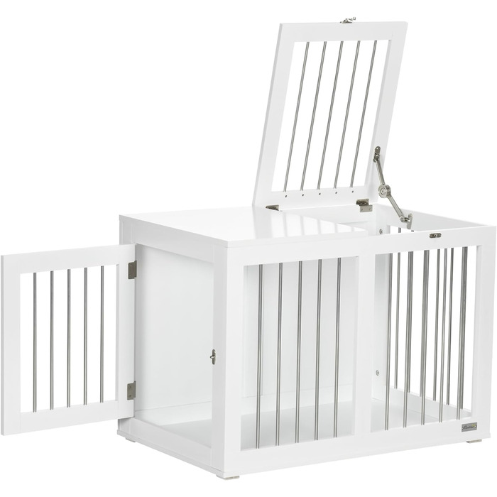 Клітка для собак PawHut - переносна будка для середніх собак, біла, 80 x 50 x 56,5 см