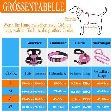 Набір шлейка для собак LOBEVE з повідком та нашийником | З авторемнем, складними мисками та диспенсером для відходів | Для собак маленьких та великих порід | Ідеально для прогулянок, тренувань та подорожей, рожевий