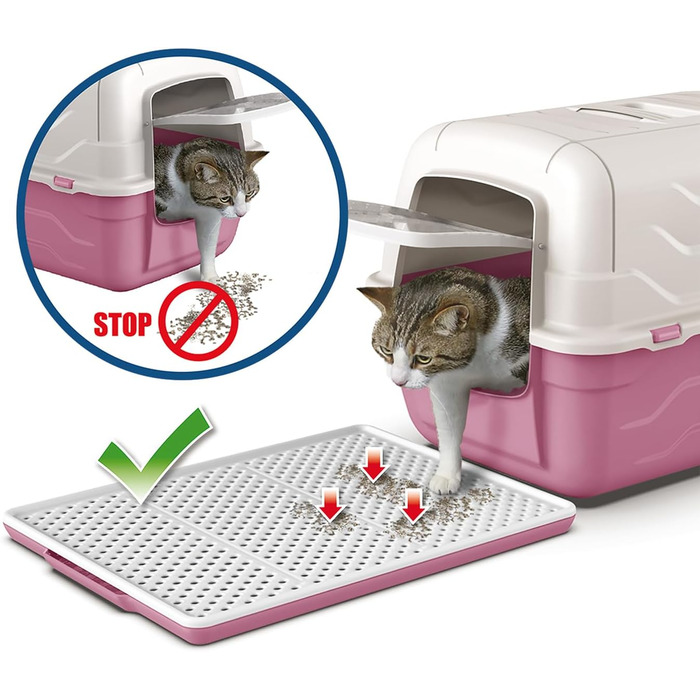 Килимок для котячого туалету Champion Rosa з антиковзаючою поверхнею, Made in Italy, 46x36x3 см