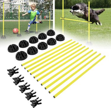 Набір пружинних стрибкових стержнів LILIIN для тренувань: розвиток координації, стрибкоподібності та спритності. 15 стрижнів, 100 см, 10 кріплень