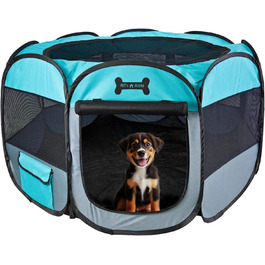 Манеж для цуценят Petigi XL 115x115x65 см, 8-кутний, зелений, для собак, котів, гризунів, легкий у догляді