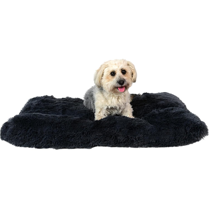 Плюшеве ліжко для собак petzy 100x70x14 см, антрацит, м'яке та пране, для великих, середніх і малих собак, товстий і зручний килимок, лежак та подушка для собак і котів