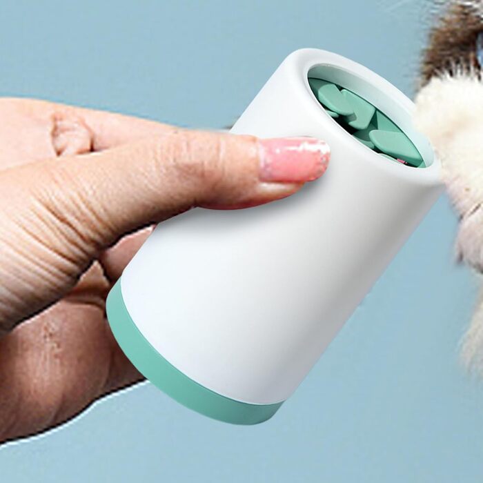 Очисник лап для собак SVCEQZE | Без розливу | Щітка для лап, м'яка машина для очищення лап, підвищена ефективність очищення, зелений (зелений, Small)