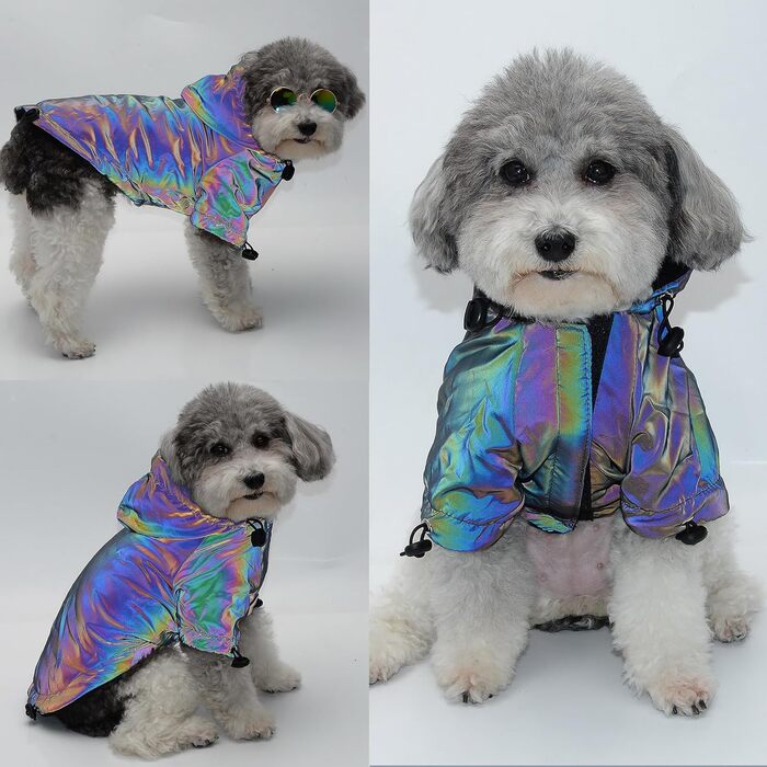 Водонепроникна куртка для собак Zunea з капюшоном, тепла флісова підкладка, для маленьких собак, з відбиваючими елементами, XL