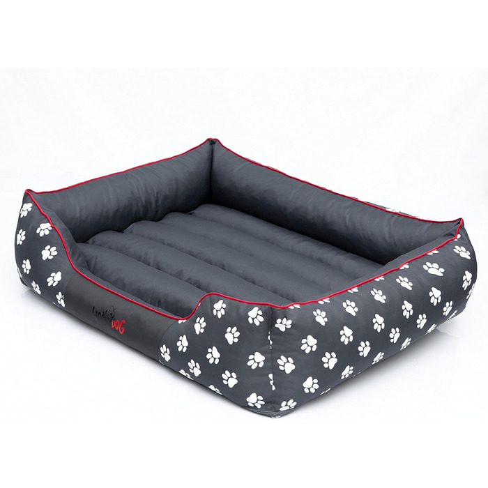Ліжко для собак Prestige M, сіре з лапами, 85 x 65 см - знімний, пральний чохол