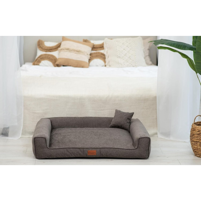 Собаче ліжко Sofi Grosse - м'яке, миється, з поліуретану, для собак середніх та маленьких порід (XXL, 130x100 см, коричневе)