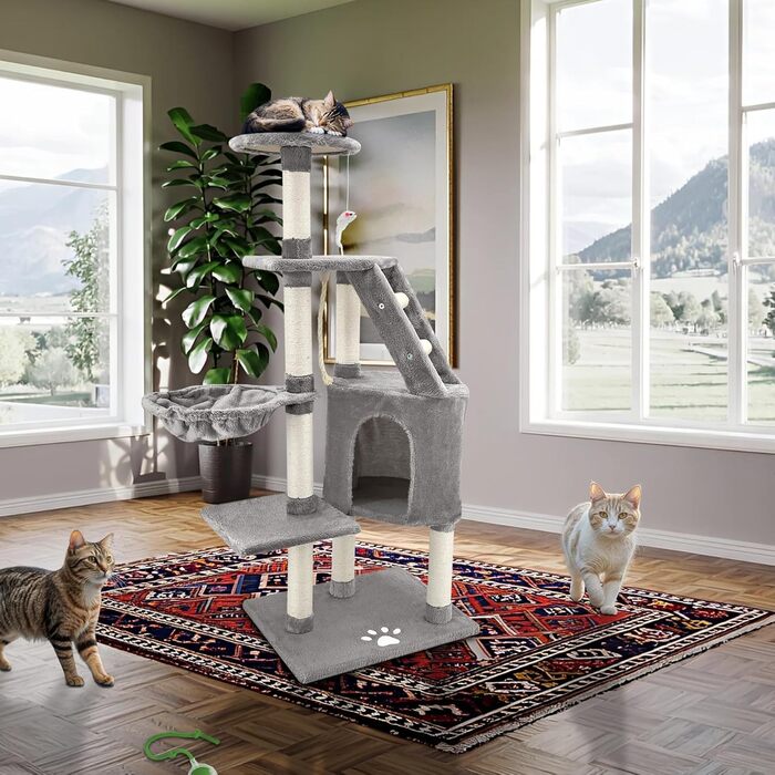 Дряпка для котів Beltom® Kratzbaum - ігровий комплекс, 120 см, сірий