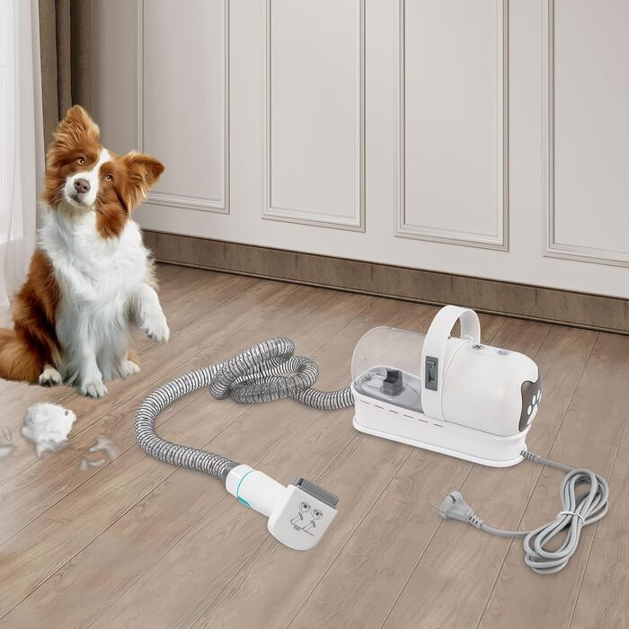 Професійний триммер для собак та котів 7-в-1 з пилососом, 400W, 13000Pa, 6 насадок, ножиці та точилка для кігтів