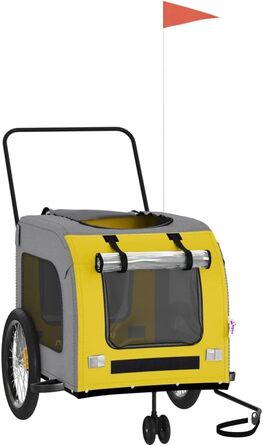 Причіп для велосипеда для собак жовтого та сірого кольорів Oxford-Gewebe та заліза LH16839