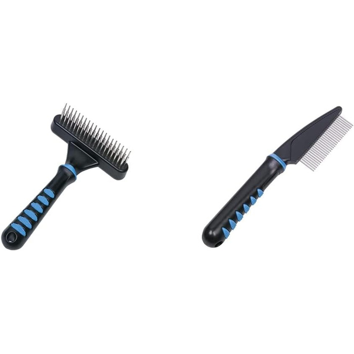 Ноббі Комфорт Лайн: ротаційна щітка для розплутування шерсті (39 зубців) та гребінець для розплутування шерсті з ротаційними зубцями середньої жорсткості (29 зубців)
