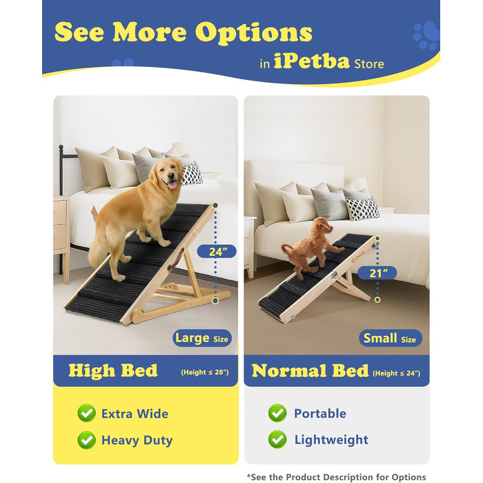 Рампа для собак та котів Hunderampe - складана, регульована, до 90 кг, 30-60 см