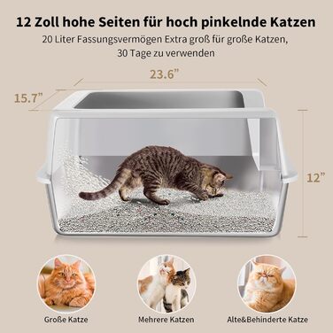 Великий котячий туалет FLARUZIY XL з нержавіючої сталі