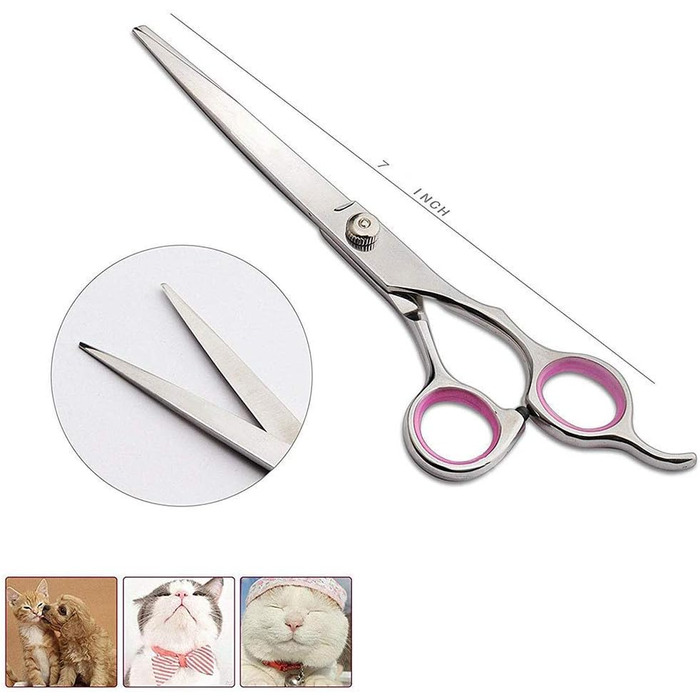 Набір для стрижки тварин QUNINE: професійний набір для грумінгу, включає ножиці та тример, нержавіюча сталь, 17.8 см