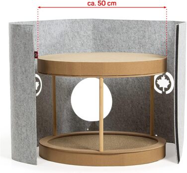 Клітка-кіготник для котів Owen-Tower XL, сірий, 50 см - багатоярусне ліжко з когтеточками