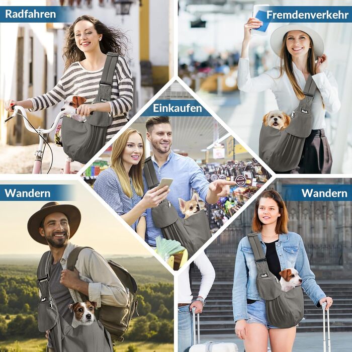 Сумка-переноска для собак SlowTon, сіра, S (для тварин 1,3-3,6 кг)