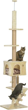Кігтеточка PawHut Boden bis zur Decke для котів 225-265 см з регульованою висотою та платформами