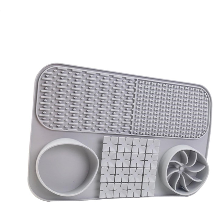 Килимок для собак - лижучий килимок, килимок для собак, килимок для цуценят, килимок для годування собак з силікону, миска для собак з кормом Gray