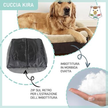 Кіжувал для собак та котів Kira Small – знімний, м'який, неслизький, машинне прання, 51x46x18 см, бежевий