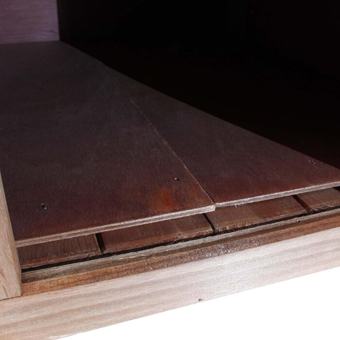 Дім для котів Wiltec великий 99 x 52 x 42 см з дерева, котяча хатинка для саду або тераси, ізольована та стійка до погодних умов, котяча печера