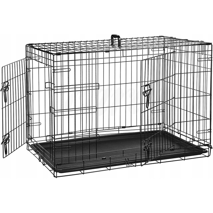 Клітка зі сталі з порошковим покриттям Ender для великих порід собак, 76 x 120 x 82 см