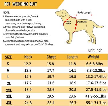 Елегантний костюм для собак: смокінг з краваткою, весільний набір, костюм для цуценят та собак середніх розмірів, також підходить для котів. Розміри: XS - 2XL