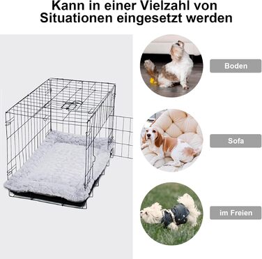 Ортопедичний лежак для собак великих та середніх порід, 94x61 см, блакитний, з антиковзною основою