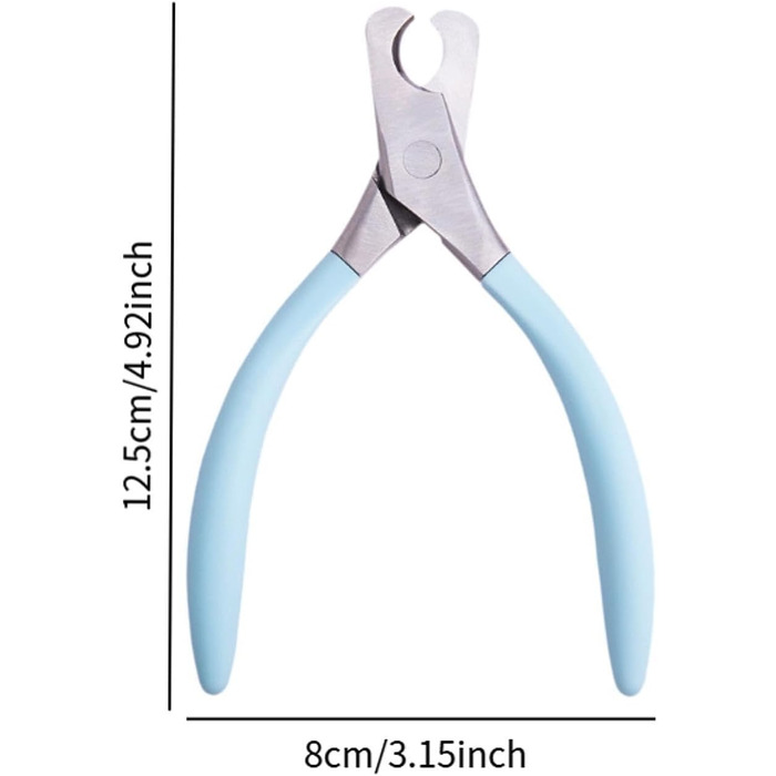Ножиці для догляду за кігтями тварин, інструмент для стрижки кігтів, аксесуари для грумінгу, сталевий колір (блакитний)