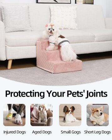 Сходинки для собак Vfrog: 4-ступеневі, 44.5 см, з високощільним пінополіуретаном, для собак та котів