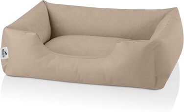 Ліжко для собак BedDog Zara, м'яке собаче ліжко з знімним та пральним чохлом, корзина для собак, диванчик для собак, для маленьких собак, S, L 55 x B 70 x H 18 см, колір пісок (NAMIB-SAND)