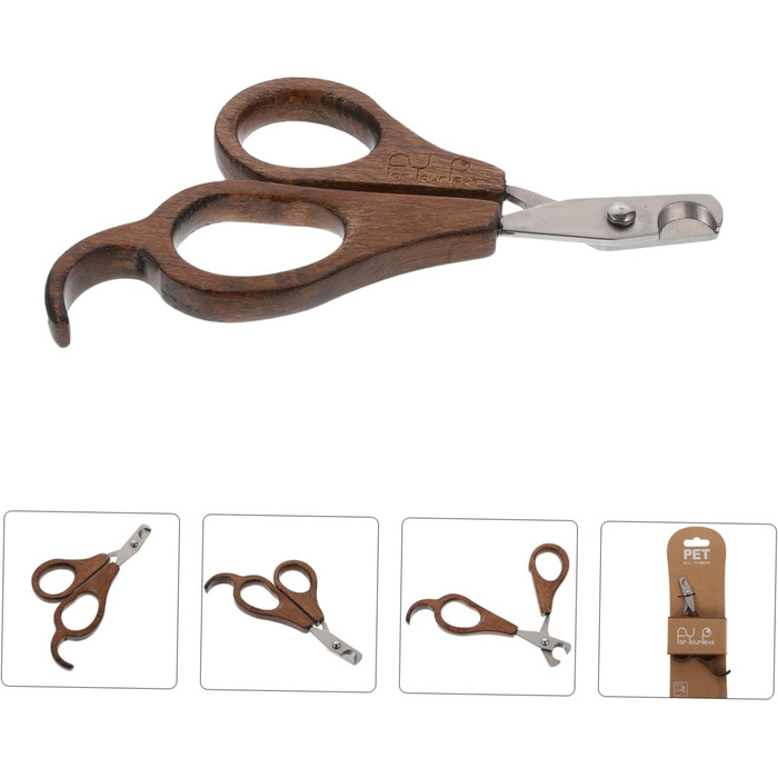Ножиці для стрижки кігтів собак та котів Housoutil - безпечні, зручні, з дерев'яною ручкою