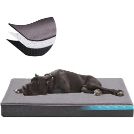Ортопедичне ліжко для собак з memory foam, літо-ліжко для великих собак, миється, з штучним хутром, водонепроникне, XXXL (127 см), бестселер: м'який плюш XXX-Large: 50' x 34' x 4'