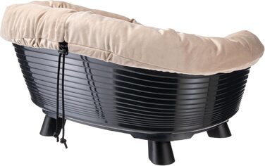 Підвищене ліжко для собак та котів Ferplast Throne, 64x48x29.5 см, чорне, з подушкою, миється, антиковзне, дихаюче