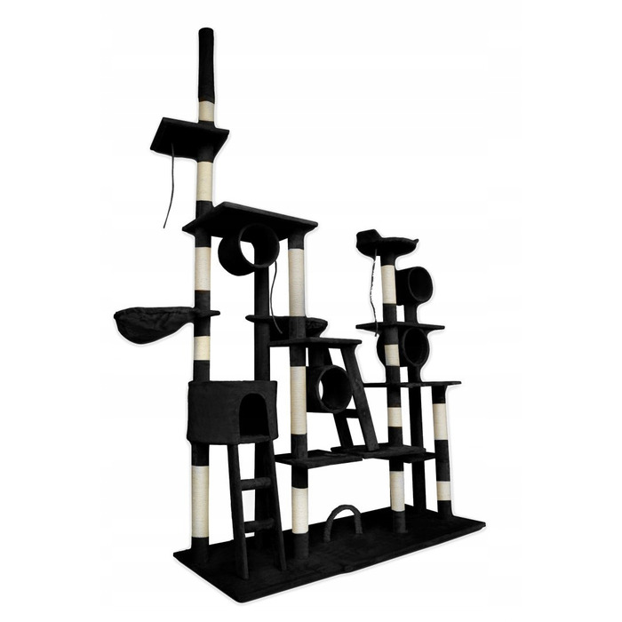 Стельовий кігтеточка-гігант Animel: висока вежа зі стовпчиком, лежаком та килимками для дряпання (висота понад 220 см)