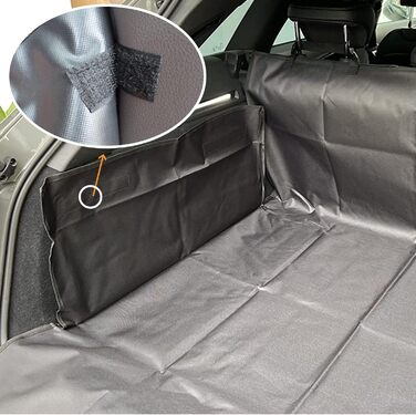 Захист для багажника автомобіля для собак FINEVERNEK з боковим захистом, ковдра для собак на заднє сидіння, універсальна ковдра для собак з кишенькою для зберігання, водовідштовхувальна, легка у догляді та стійка до подряпин, чорного кольору