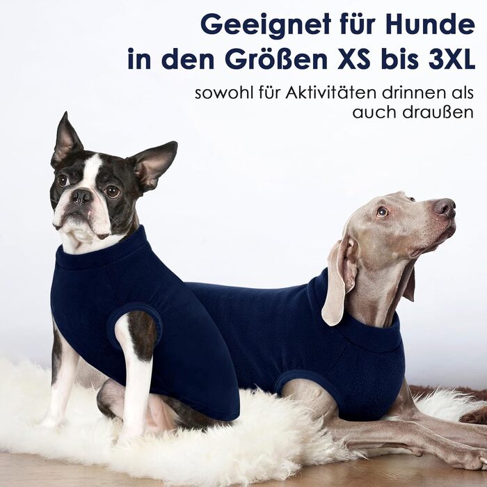 Теплий зимовий пуловер для собак AOFITEE, для такс та малих порід, флісова жилетка, блакитний колір, розмір XS