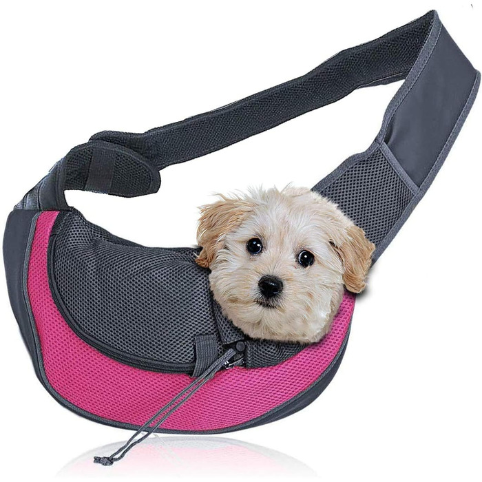 Сумка-переноска для собак та котів, 2-4 кг, рожева, розмір L (38 x 10 x 20 см)