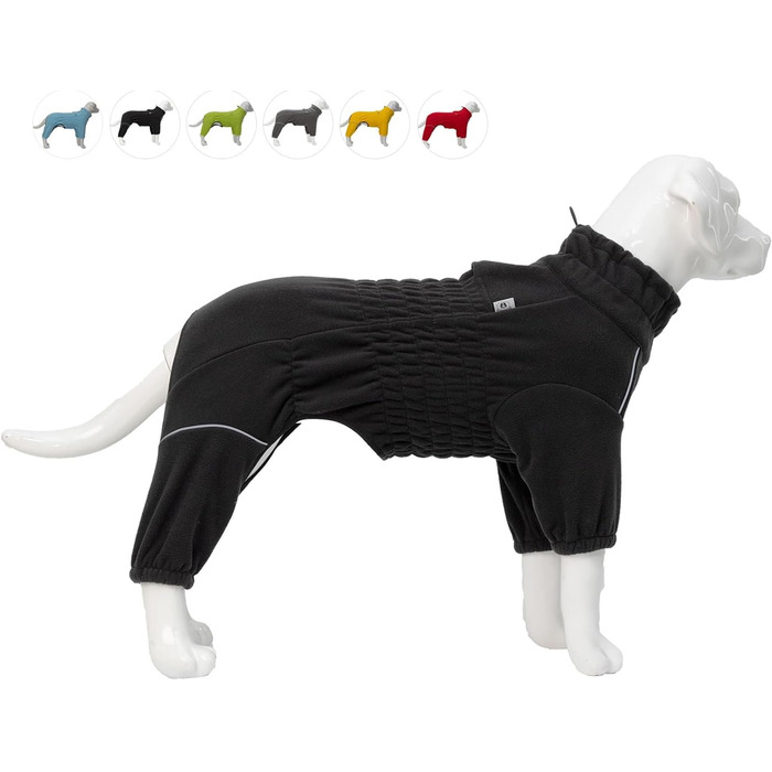 Чорна зимова куртка для собак, XL, фліс, блискавка, для великих, середніх та малих порід