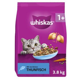Сухий корм для дорослих котів Whiskas з тунцем, 7 кг (набір з 3 пакувань по 3.8 кг)