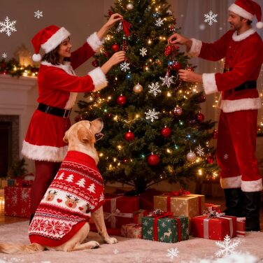 Пуловери для собак та власників MuYaoPet на Різдво, для маленьких, середніх та великих собак, чоловіків та жінок. Окремі пуловери для людей та окремо для тварин (S для тварин: обхват грудей 35 см, вага 1,4-2,7 кг)