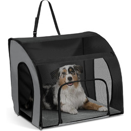 K&H PET Products дорожня сумка-бокс для великих собак, переноска для авто, сірий/чорний, 74x55x65 см