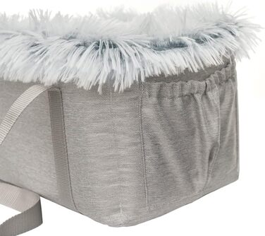 Автомобільний підлокітник для собак | Універсальний, миючий, зносостійкий, для середніх консолей, передніх та задніх сидінь | Сумка для собак, для маленьких порід | Колір: світло-сірий