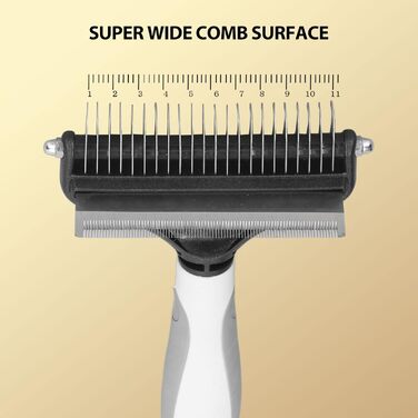 Щітка для видалення шерсті собак, 2-в-1 сталевий гребінь для розплутування, щітка для собак, великих цуценят, видаляє ковтуни (біла)