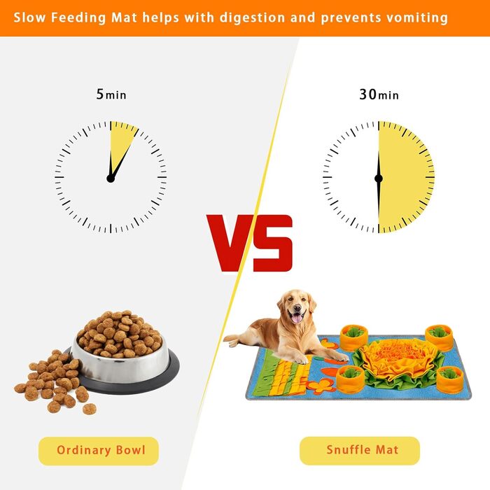 Schnüffelmatte для собак KVEXLIM – інтерактивна килимок-іграшка з центрум з пищалкою та 2 іграшками-шипами | Розвиваюча іграшка для собак маленьких, середніх та великих порід | Повільний годівник