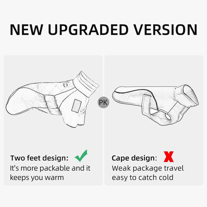 Водонепроникний теплий зимовий одяг для собак - куртка-манта для собак середніх та великих порід, фіолетовий, 5XL