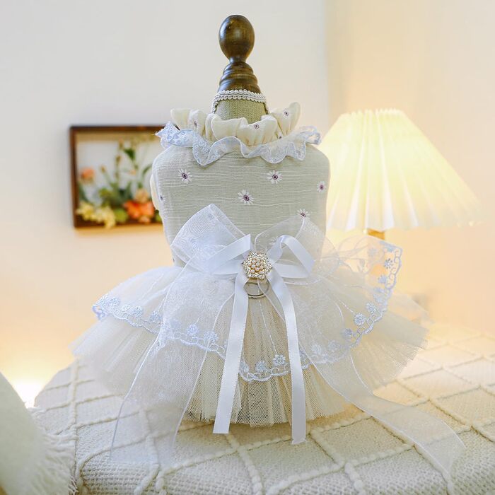 Сукня для собак - сукня-тьюль для маленьких собак та котів, розмір L, кольоро апельсиновий