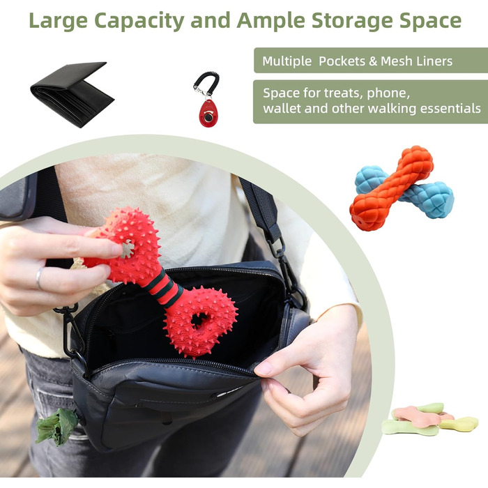 Сумка для ласощів для собак COOWONE, водонепроникна, з дозатором кульок, для прогулянок та тренувань (темно-сірий)