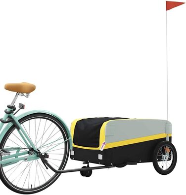 Причіп для собак, вантажний причіп для велосипеда, чорно-жовтий, 45 кг, для покупок, подорожей, велосипедних прогулянок