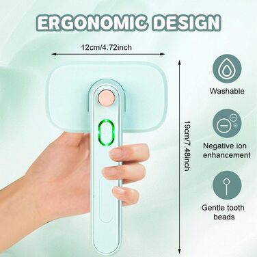 Іоно-щітка для шерсті тварин Pet Ionbrush - для собак, котів, глянсове волосся, проти ковтунів, зелена